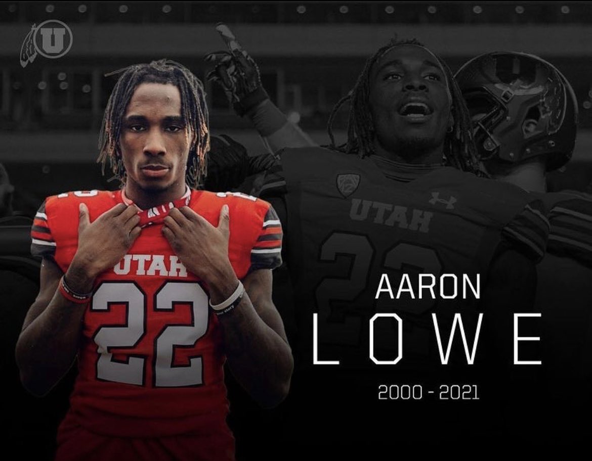 Thoughts and prayers go out to the Utah Football Family. As Aaron Lowe was killed in a shooting early Sunday morning. Lowe wore number 22 to honor Ty Jordan's legacy. RIP ❤️ <a href="/BarstoolUtes/">Barstool Utes</a>