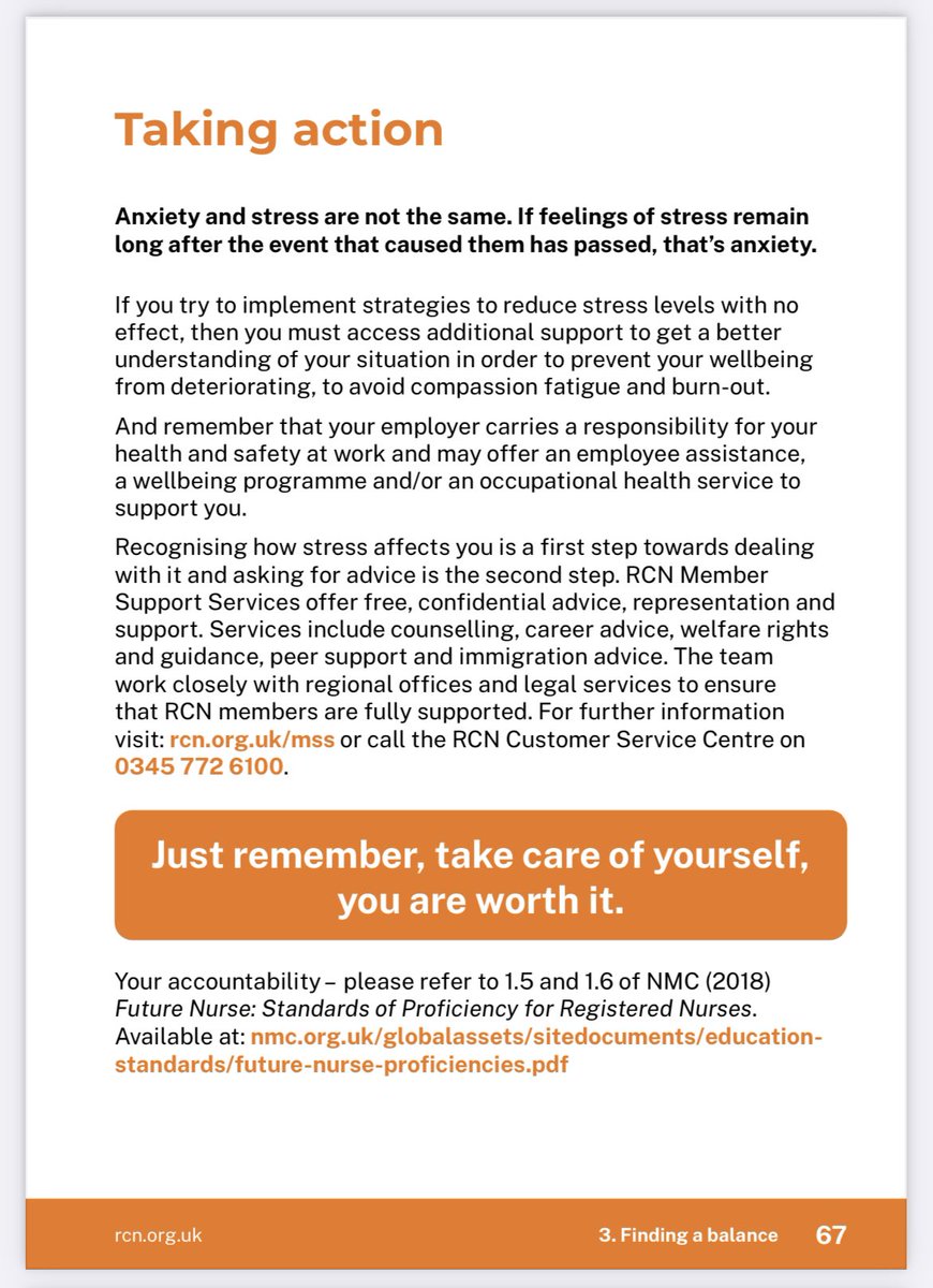 RCN_NI_NRN's tweet photo. Last but by no means least, #TakingAction, Ch.3 helps to support you in recognising how and when to take action “in preventing your h&amp;wb from deteriorating, to avoid fatigue and burnout” 

“Take care of yourself, you are worth it” 💚
#SelfCare #RCNNI_NRN #RCNNRN #SupportingNRNs🌻 https://t.co/WPLrSqC4Vz