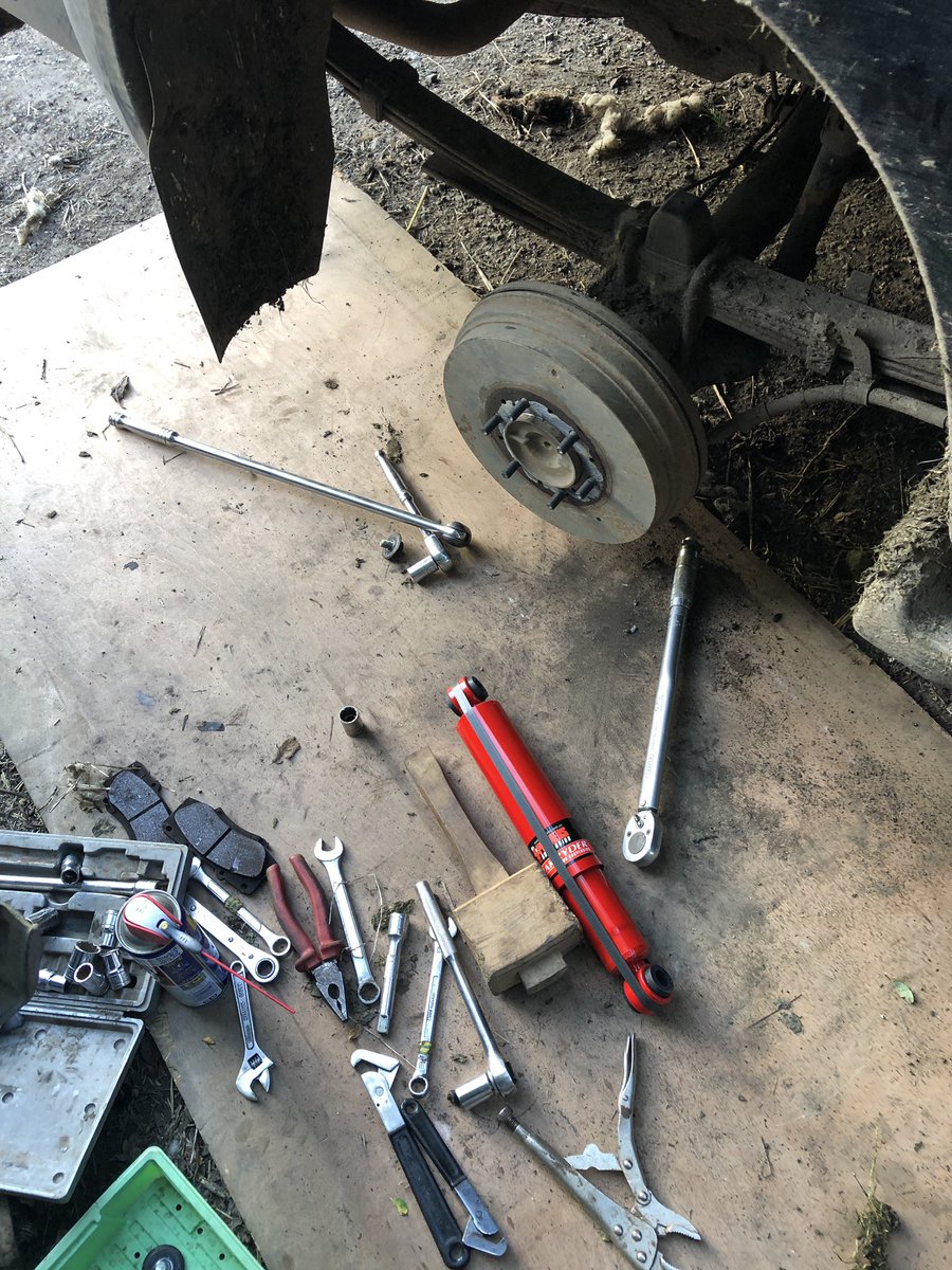 Childs295Greg's tweet photo. Turned into a mechanic for the day, it canβt be that hard, can it ! New shocks all round.
Turns out it was a good idea, front one bent, rear one completely shoot. #farmmechanic #DIY #bushmechanic #notjustashepherd https://t.co/VZPSJSwP3Q