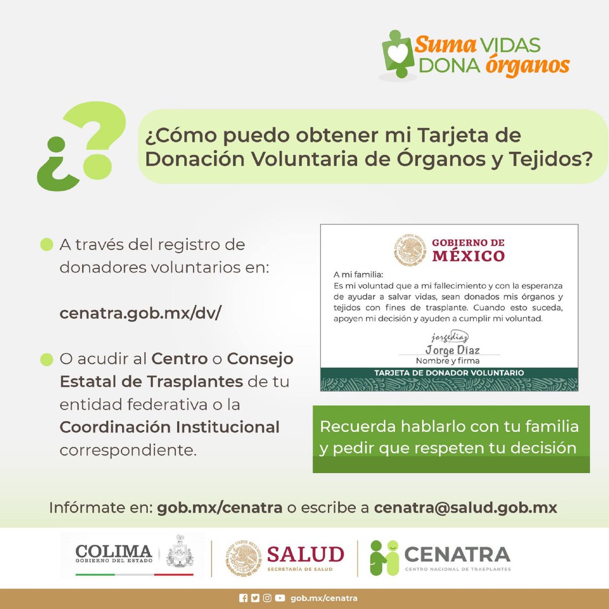 salud_colima's tweet image. 26 de septiembre | Día Nacional de la Donación y Trasplante de Órganos y Tejidos 🫁🫀

Como Secretaría de Salud nos sumamos a difundir el cómo ser donador y compartir vida. 🙌🏻  #SoyDonante