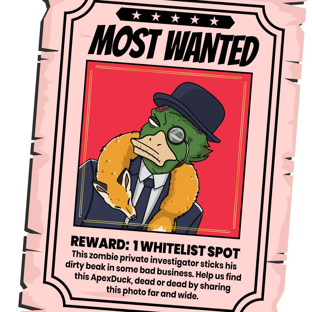 ApexDucks's tweet photo. Congrats @Adrhian1977 our winner of yesterdays #whitelist contest! DM to confirm your spot!

Wanna win today's whitelist for a #discount mint price on 1st October? 

1⃣Like
2⃣Retweet
3⃣Tag 2 friends
4⃣Join our discord - https://t.co/JbNSorLElw

#solananft #NFTcollections #nftart https://t.co/ed1ryfHbMp
