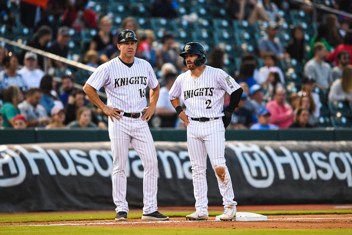 KnightsBaseball's tweet photo. Tonight’s home finale starting lineup! 

Danny Mendick, LF
Romy Gonzalez, 3B
Mikie Mahtook, CF
Carlos Perez, C
Seby Zavala, DH
Ti’Quan Forbes, 1B
Marco Hernández, 2B
Ruben Tejada, SS
Zach Remillard, RF

Alex McRae, SP

📸: @laurawolffphoto 

#FunKnights | #ArmorUp https://t.co/MS8pjOsPcf