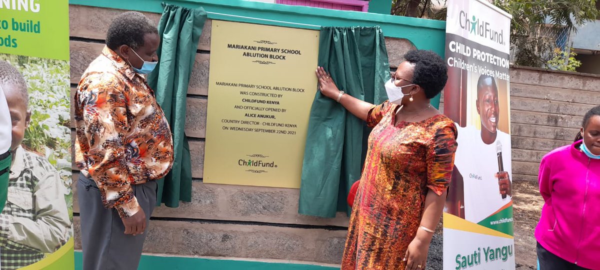 ChildFundKenya's tweet photo. We have handed over a new 6-door ablution block with urinal in Mariakani Pri. Sch.&amp; rehabilitated an existing ablution block, constructing 10 hand washing stations @ Riverbank PEFA Academy in Kayaba, Mukuru informal settlement. #SanitationforAll #EducationForAll 
@AliceAnukur https://t.co/9KohqtLG3L