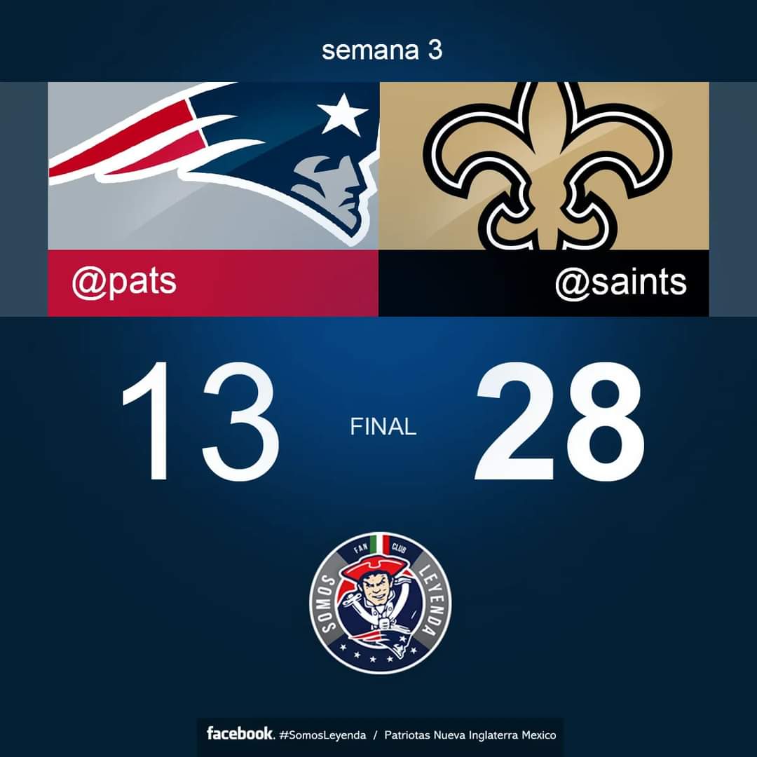 SomosLeyenda3's tweet photo. Partido difícil. Mucho que ajustar. 
#ForeverNE @patriotsespanol @FanaliticoNFL https://t.co/LG9jiZVlhS