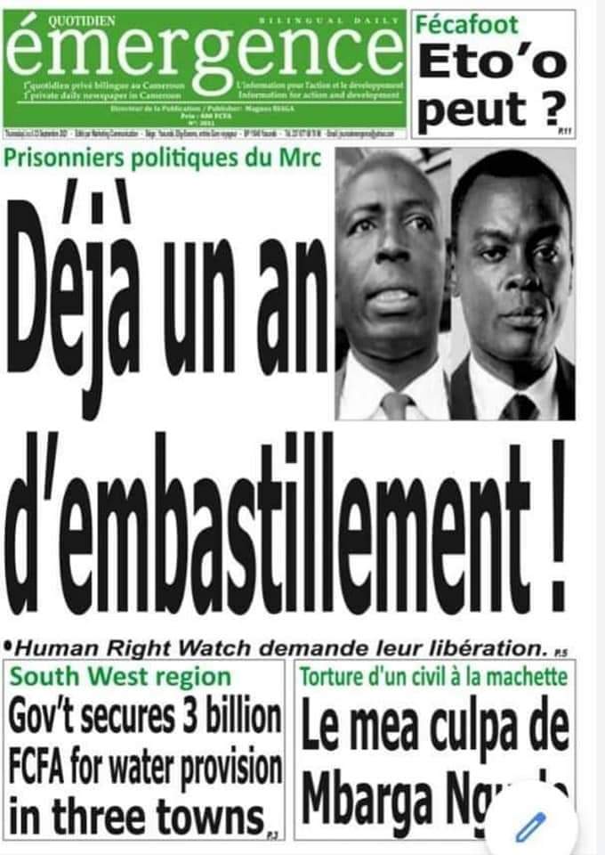 <a href="/robdilafricain/">POINT DE VUE</a> <a href="/cpdm_rdpc/">RDPC/CPDM</a> <a href="/KamtoOfficiel/">Maurice Kamto</a> <a href="/Pcrn_Officiel/">PCRN_Officiel</a> <a href="/CabralLibii/">Cabral LIBII</a> <a href="/mrclipot/">Sosthène Médard LIPOT</a> <a href="/YvesPapa1/">Yves Papa</a> <a href="/JtOkal/">JT OKALA EBODE</a> <a href="/JKwalay/">Kwalay Mbk</a> Des Camerounais, militants du Rdpc, saccagent un bâtiment à Bangangté :le gouverneur vient les “calmer”. Des Camerounais manifestent pacifiquement le 22 septembre 2020: ils sont au tribunal militaire. L’injustice d’Etat.