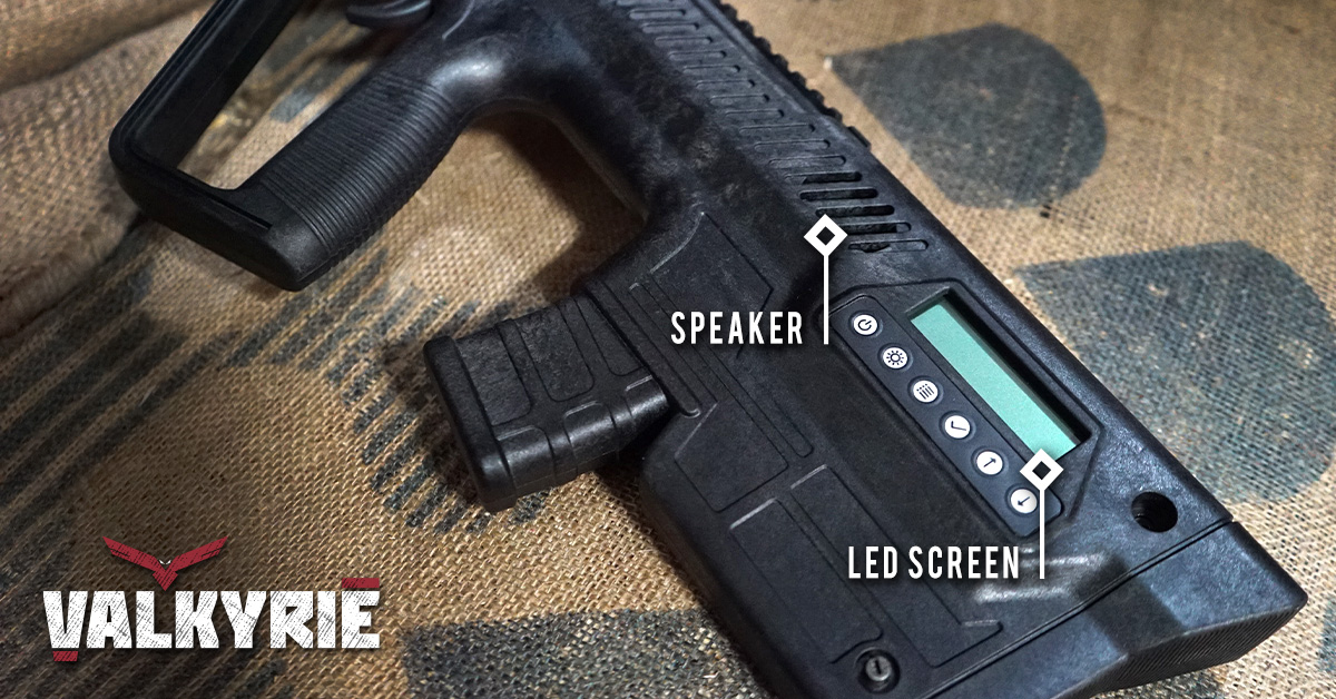 iCombatEquipmnt's tweet photo. Our final highlight on the Valkyrie is here. Just like the Barracuda, you can set up games in less than a minute right on the screen! The LED screen is bright and easy to use for indoor and outdoor settings.  #wearelasertag #icombatlasertag #lasertagbusiness https://t.co/fxM5Gh2R0b