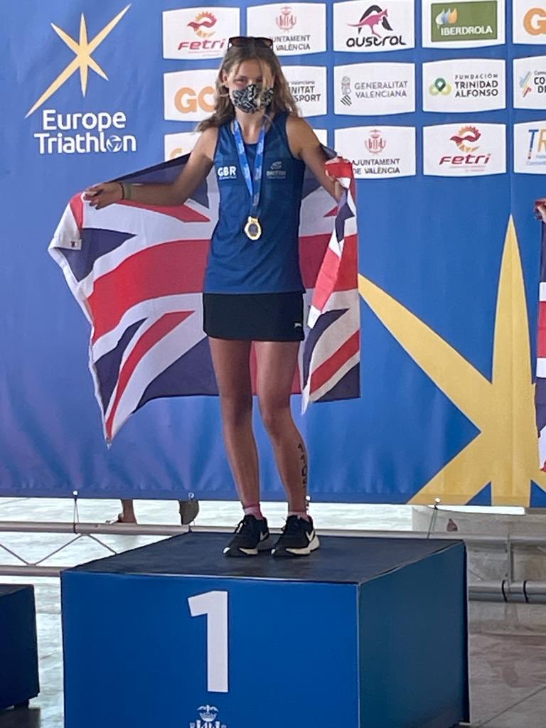 We have a CHAMPION! 🥇🎉 Maddie competed in Valencia in the ‘21 European Champs....and won the u20 sprint age group although she is only 15! She has trained extremely hard and put in every effort to improve her swim time....she has trained with us from a very young age! 🎉