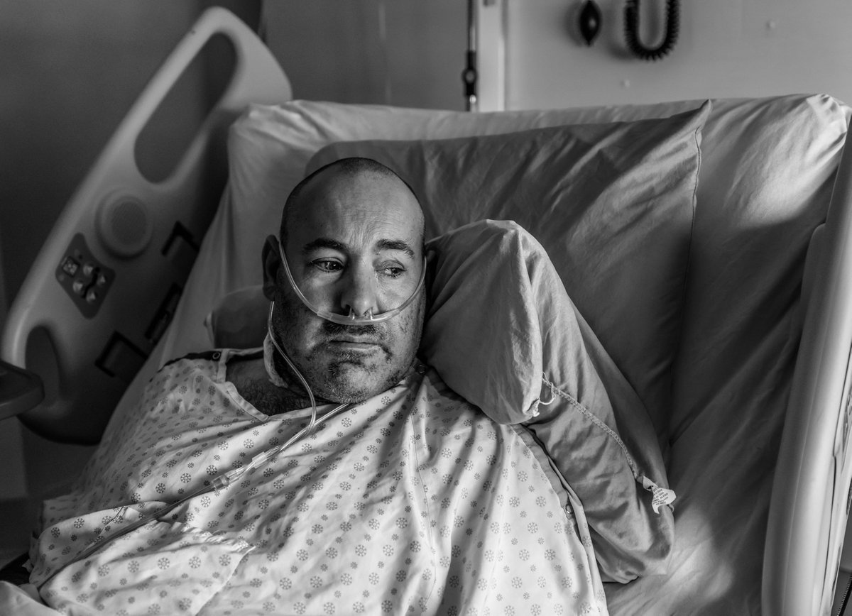AHS_media's tweet photo. “I ended up getting COVID-19, one of the variants, &amp; it nearly killed me,” says Bernie Cook, 46, who recently spent two weeks in the ICU. He hadn’t gotten his vaccine yet. “Maybe not taking it as seriously as I could have…and it nearly cost me my life.” https://t.co/x8IgPSi2Ga https://t.co/20uK3U8d51