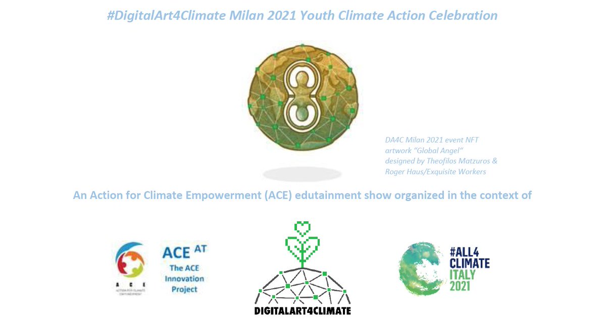 iaaiglocha's tweet photo. #DigitalArt4Climate is celebrating 🙌 #youth #ClimateAction in #Milan with a 2 days #All4Climate 🌍 event 27 &amp; 28 Sept 
Join us and get your free #GlobalAngel event NFT
https://t.co/JQHDotWjuQ 

#ActionforClimateEmpowerment #GloCha #ACE_AT #COP26 #CleanNFTs #DigitalInnovation https://t.co/uGfi93sEKi