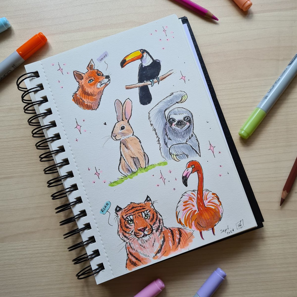 VirginiaFenz's tweet photo. Did some ✨Sketchbook work✨ today.
.
.
#virginiafenzart #sketch #sketchbook #animalart #copic #art https://t.co/VkcFT3jqiU