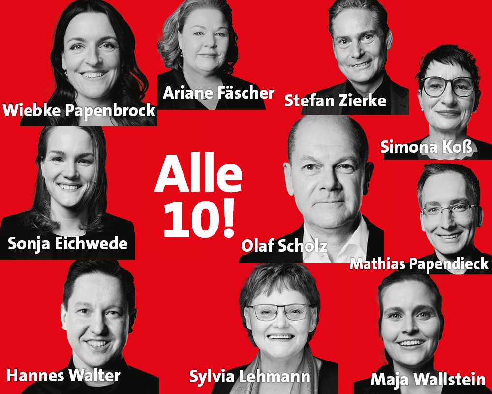 Alle Zehne! Die Direktwahlkreise in Brandenburg gehen an die SPD!