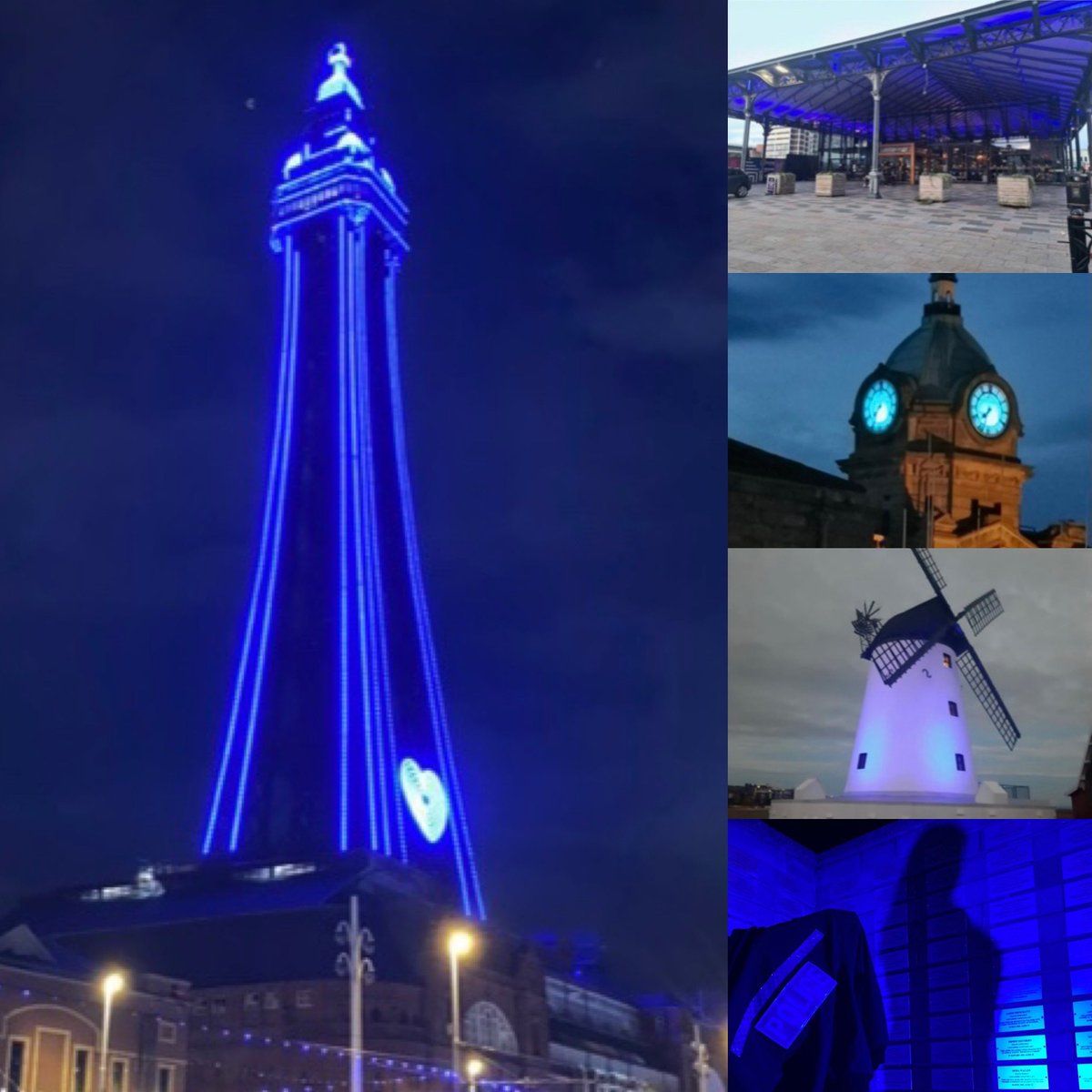 LancsPolice's tweet photo. A massive thank-you to the organisations who tonight lit Lancashire buildings up blue, in support of the day! 💙 https://t.co/gXNmDzeZNJ