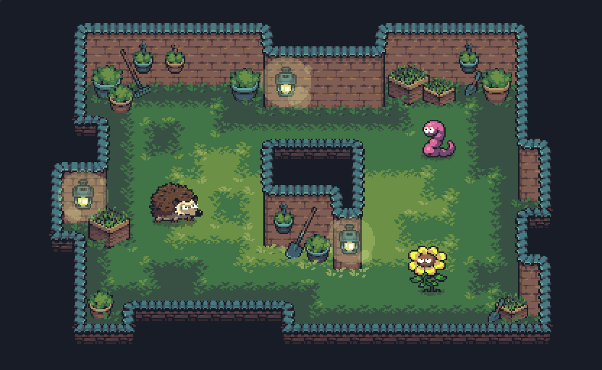 PixelFrogStudio's tweet photo. Garden Level for Project Green Hell @GreenHellDev1 
#pixelart #gamedev https://t.co/Fk37jmGzYB