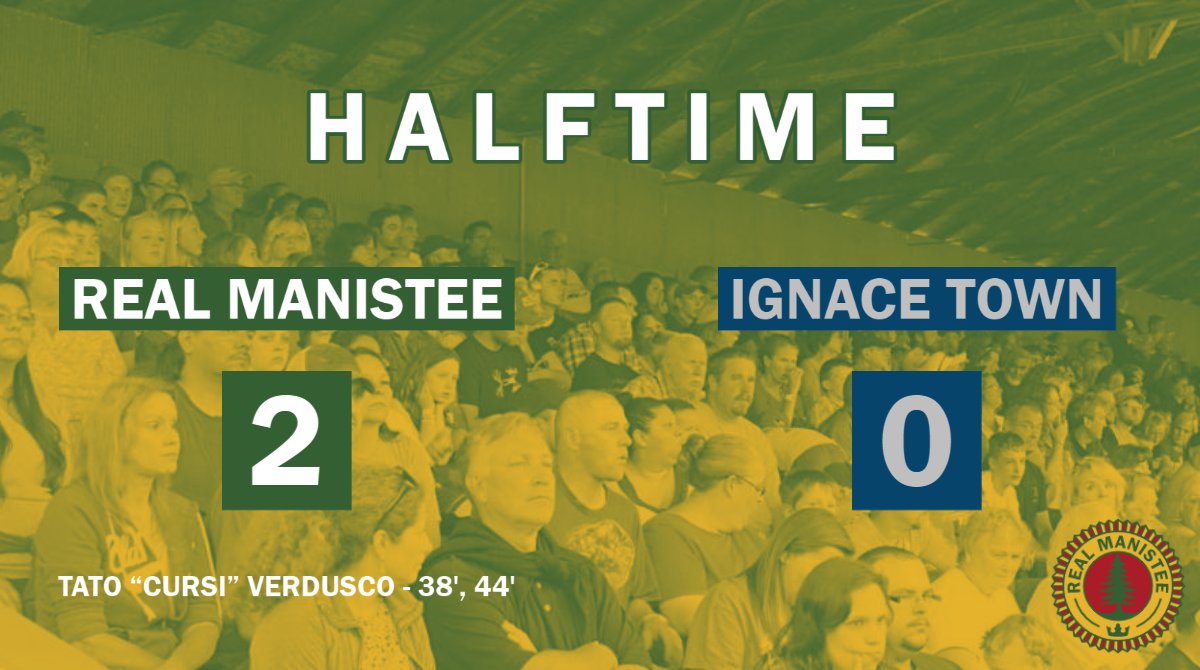 RealManistee's tweet image. Halftime here in Manistee, and a brace from star striker Cursi Verdusco has the Lumberkings up 2-0. They'll have to hold off a dangerous @IgnaceTownFC attack though if they want to make it out tonight with the W. Second half coming at you soon!