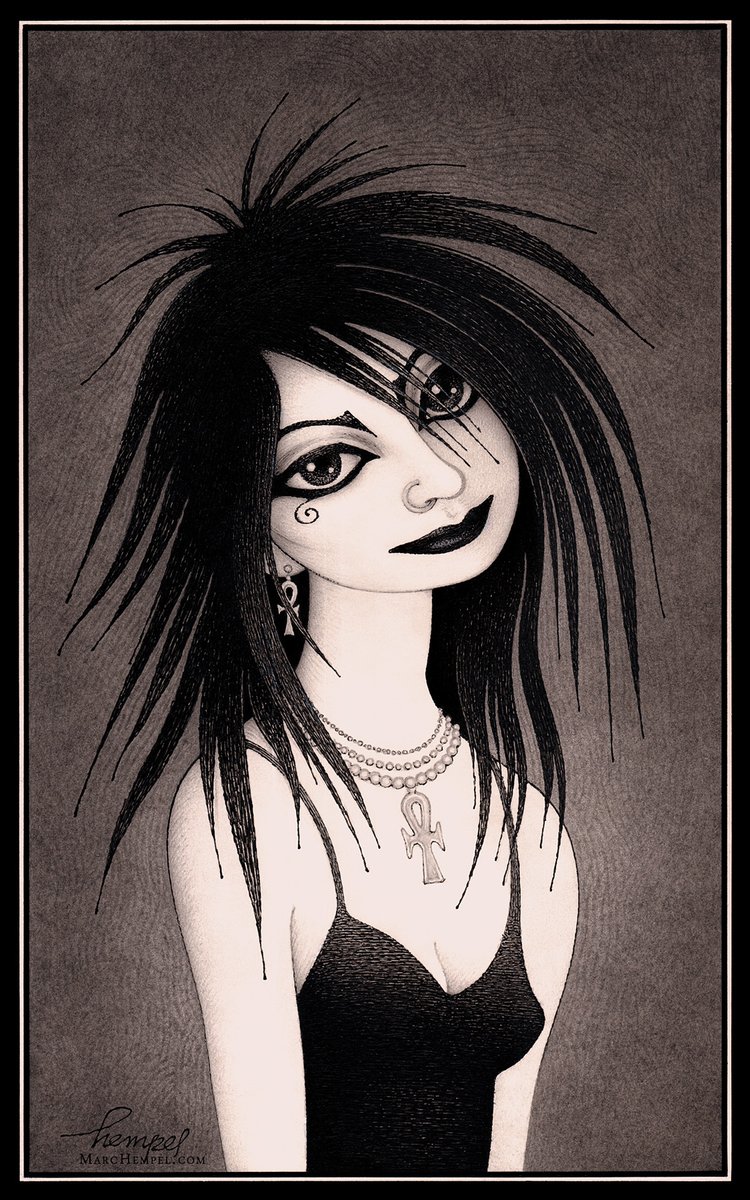 MarcHempel's tweet photo. New portrait of Death of the Endless – eBay auction ending tomorrow evening! https://t.co/dJ1wp8vLis #SandmanSunday #CinamonHadley @neilhimself https://t.co/XZJZy9LKgh