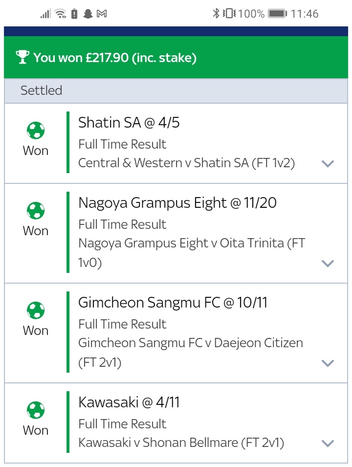 harbinsonMUFC's tweet photo. @FootyAccums @SkyBet not a bad Sunday 😎😎🍺🍺 https://t.co/eNXOTdyllX
