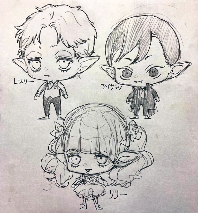 いつかこのサイズ感のミニキャラとかでグッズ作りたいなって落書き 