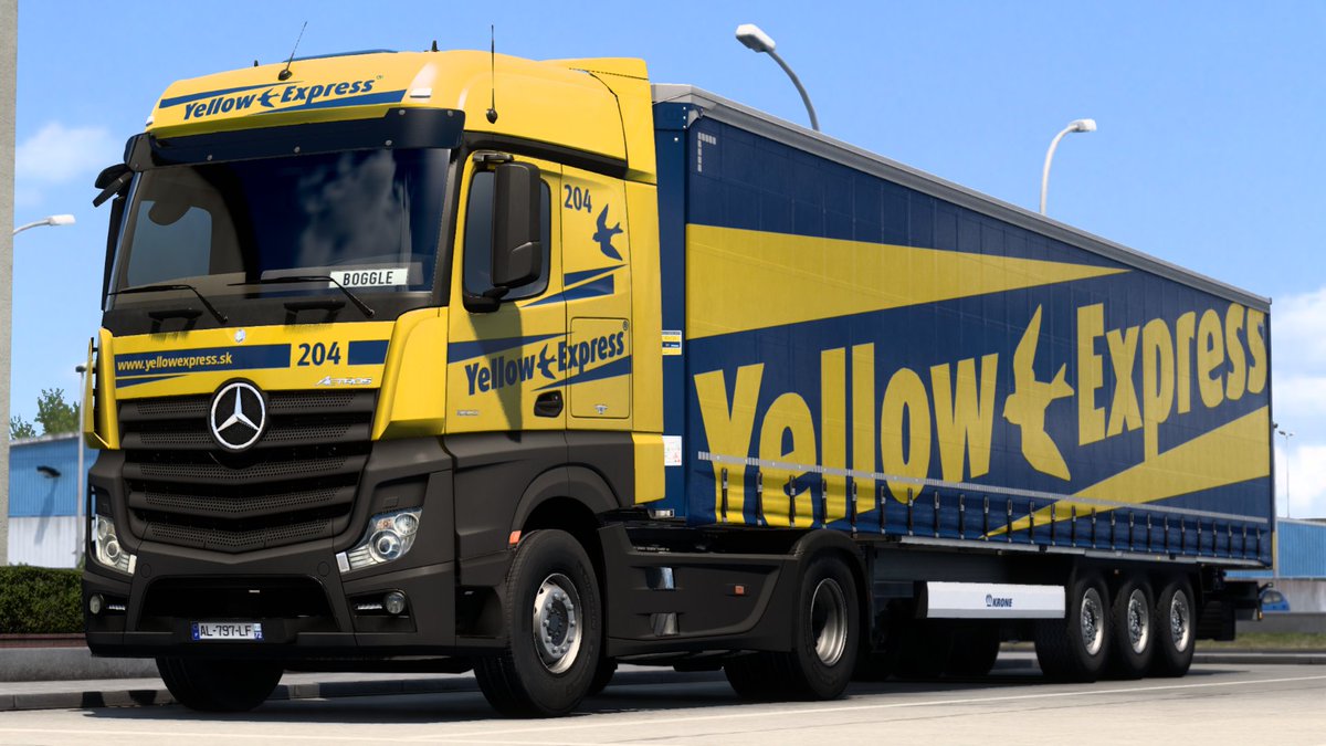 boggelino's tweet photo. Yesterday I had a look on the mod making side of Euro Truck Simulator 2. As I live not so far away from a company called "Yellow Express", I decided to make their Paint Job. For the Slovak fans, it's on my workshop and on my YouTube. 🇸🇰🚛
#ETS2 @SCSsoftware #modmaking https://t.co/fWdB0hK3tH