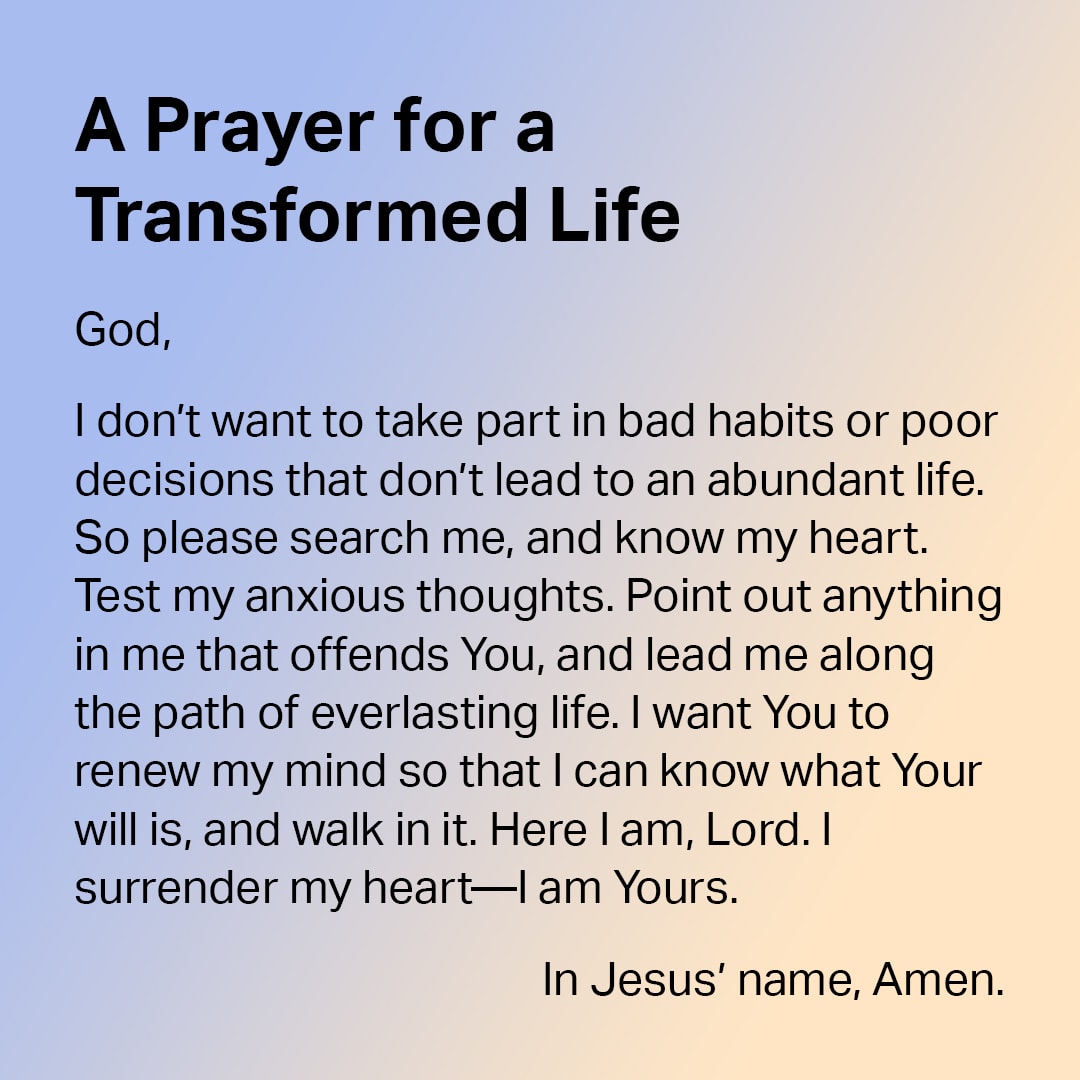 A Prayer for a Transformed Life