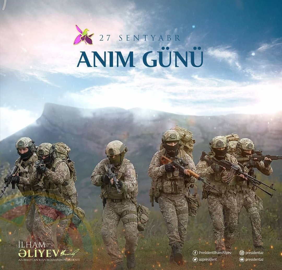 Solmazmammadza's tweet photo. 1 il öncə bugün tarix yazılmağa başladı!

Biz o qələbəni bütün varlığımızla yaşadıq və hiss etdik! O qürur hissi, o sevinc, o fəxr! 

Ruhları şad olsun!  Ruhları qarşısında baş əyirik 🇦🇿

#27sentyabr  #27September https://t.co/TXEeshZCGd