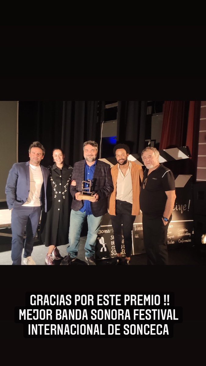 JulioAwadMusic's tweet photo. No me alcanzan las palabras de agradecimiento al festival Internacional de Sonseca @semcinesonseca por este premio que me han otorgado a la mejor banda sonora por “Intermedio”. 
Lo quiero compartir con mi admirado Bernabe Rico @talycual_pro al que le doy las Gracias infinitas! https://t.co/NlnaZBj63l