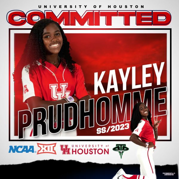 kayprudhommeSB's tweet photo. Blessed to say I’m furthering my education and softball career at The University Of Houston. Huge thanks to ALL my past coaches, the Dirt Diva Org, Brittany Baker, Darren and Amanda Powell, and my awesome parents! Also thank you @Coach_Ves for always believing in me! GO GOOGS ❤️ https://t.co/VptGICvi5b