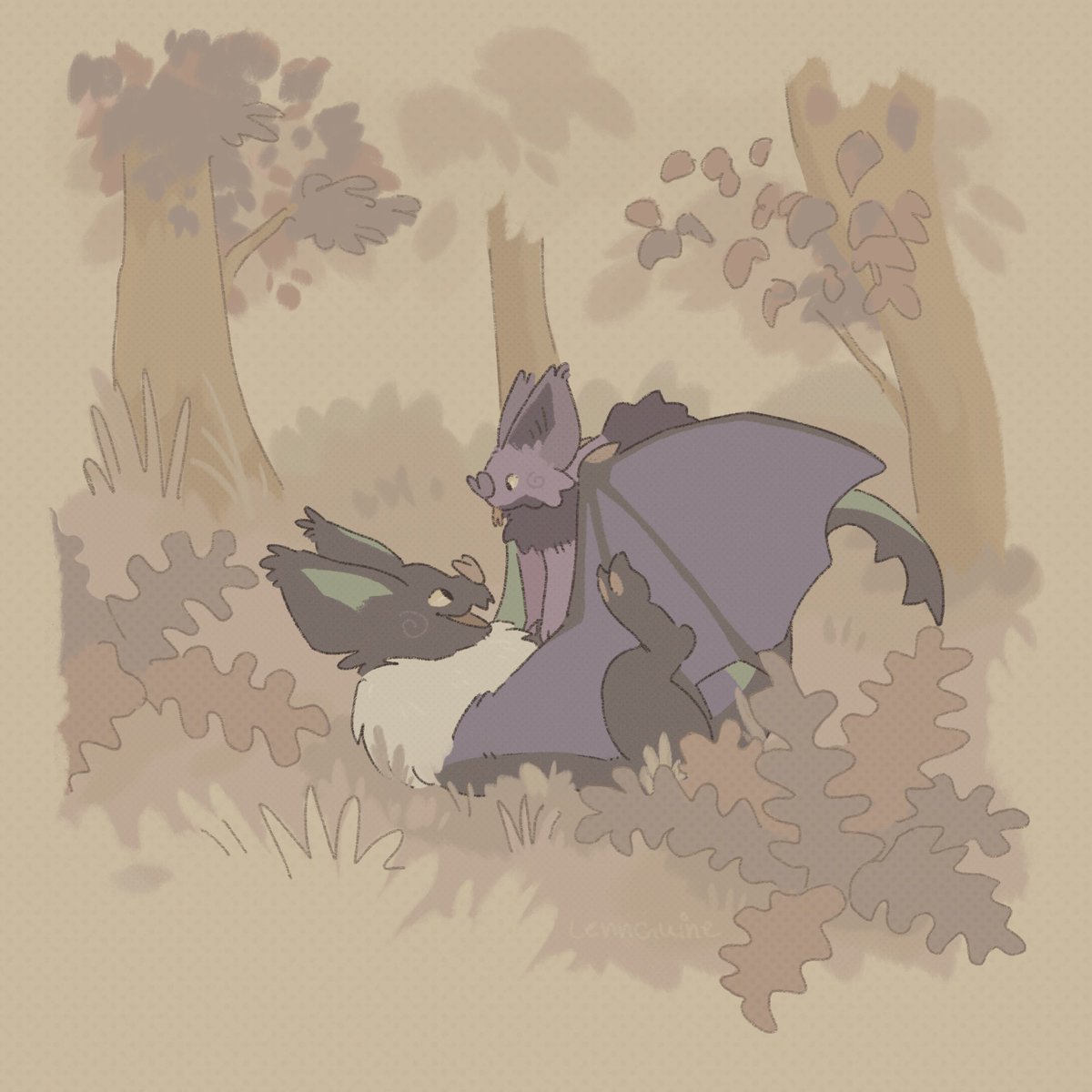 lennguine's tweet image. THE BEST BAT BUNCH

okay I love bats dearly so I just HAD to draw thems :))

#pokemon #noivern #noibat #spooky #art