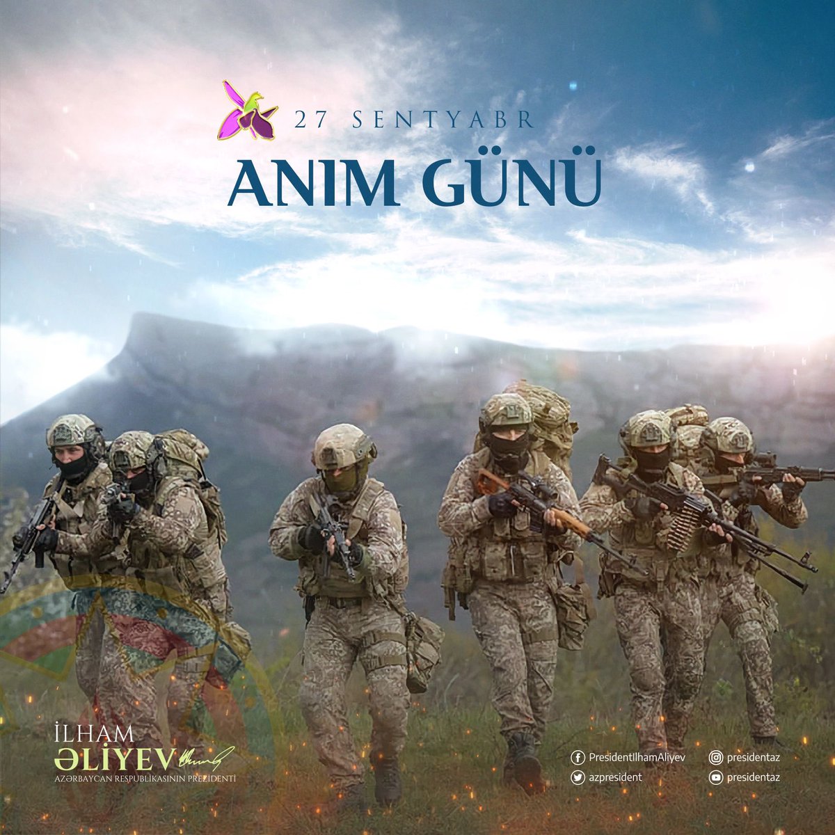 Allah şəhidlərimizə rəhmət eləsin. 

#QarabağAzərbaycandır/ 
#AnımGünü
#ŞəhidlərÖlməz / #ShehidlerOlmez
#ŞəhidlərimizəEhtiramla
#VətənVarOlsun / #VatanVarOlsun
#MüzəffərAliBaşKomandan
#RəşadətliAzərbaycanOrdusu
#DəmirYumruq
#VətənMüharibəsi