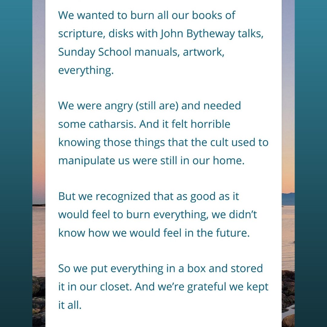 ExmoLiving's tweet image. Read more about how we decided what to do with stuff like scriptures after we left the church in the latest article on our site buff.ly/39IfTVW