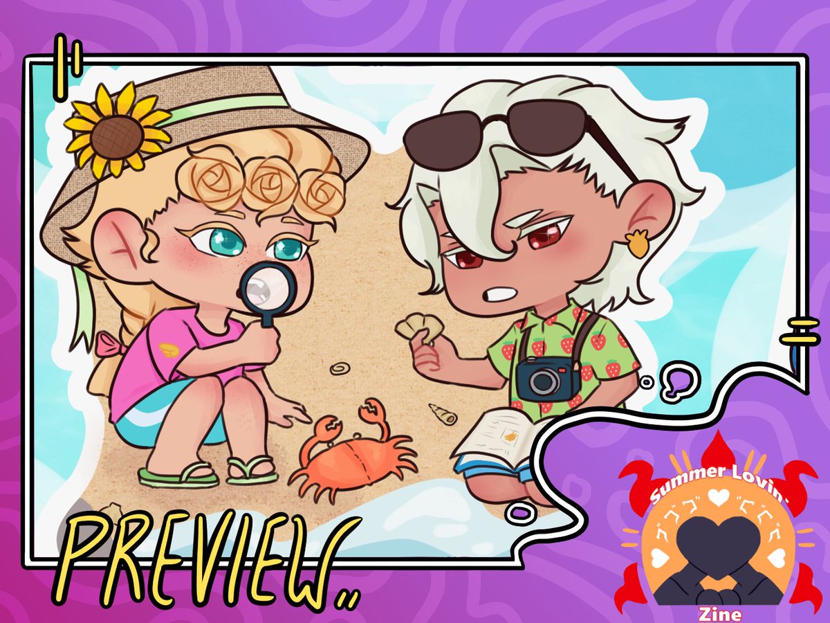 JesuQueso's tweet photo. Hello, look at the previews of my pieces for the jjba summer zine!! 🌅 Can't wait for the zine release, there are so many amazing artists.
I decided to go with Tomoshino and Fugio for these 💖
@JJBASummerLovin https://t.co/AkX8UlklTP