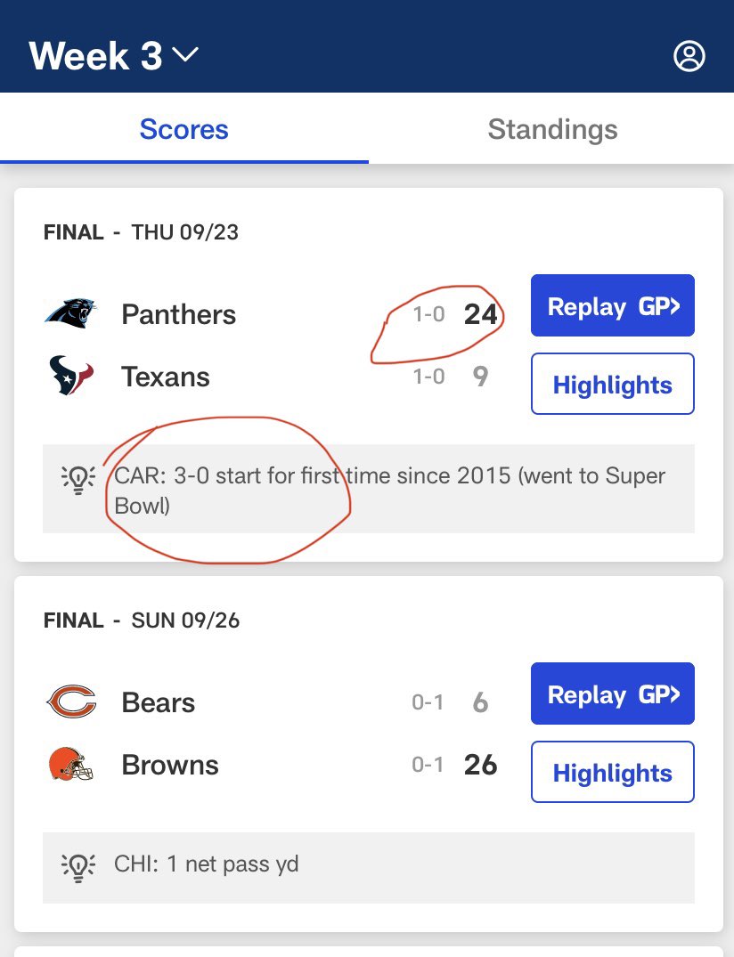 standupandlive's tweet photo. @nfl app has team records wrong for the second week in a row; even the app disagrees with itself https://t.co/UmSAylmaJN