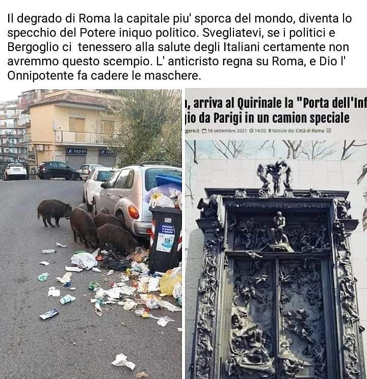 Fratelli e Sorelle siate forti e pronti; tutto si sta realizzando, come dice Gesù: "Leggete i segni".
Vi aspetto a Roma per la preghiera di liberazione davanti alle #portedellinferno il 15 Ottobre.
Vostro Padre David.
P.s. per ulteriori informazioni contattatemi al 3336920193