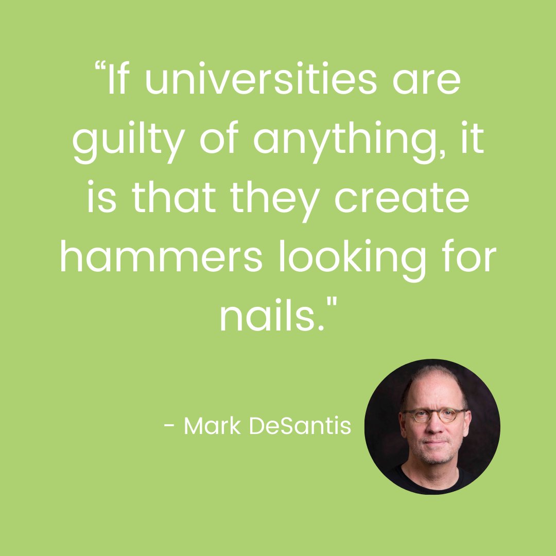 JoeLangton73's tweet image. If universities are guilty of anything, it is that they create hammers looking for nails. - Mark DeSantis

#MarkDeSantis #Robotics #BloomfieldRobotics #AutomatingSuccess #JoeLangton #Podcast