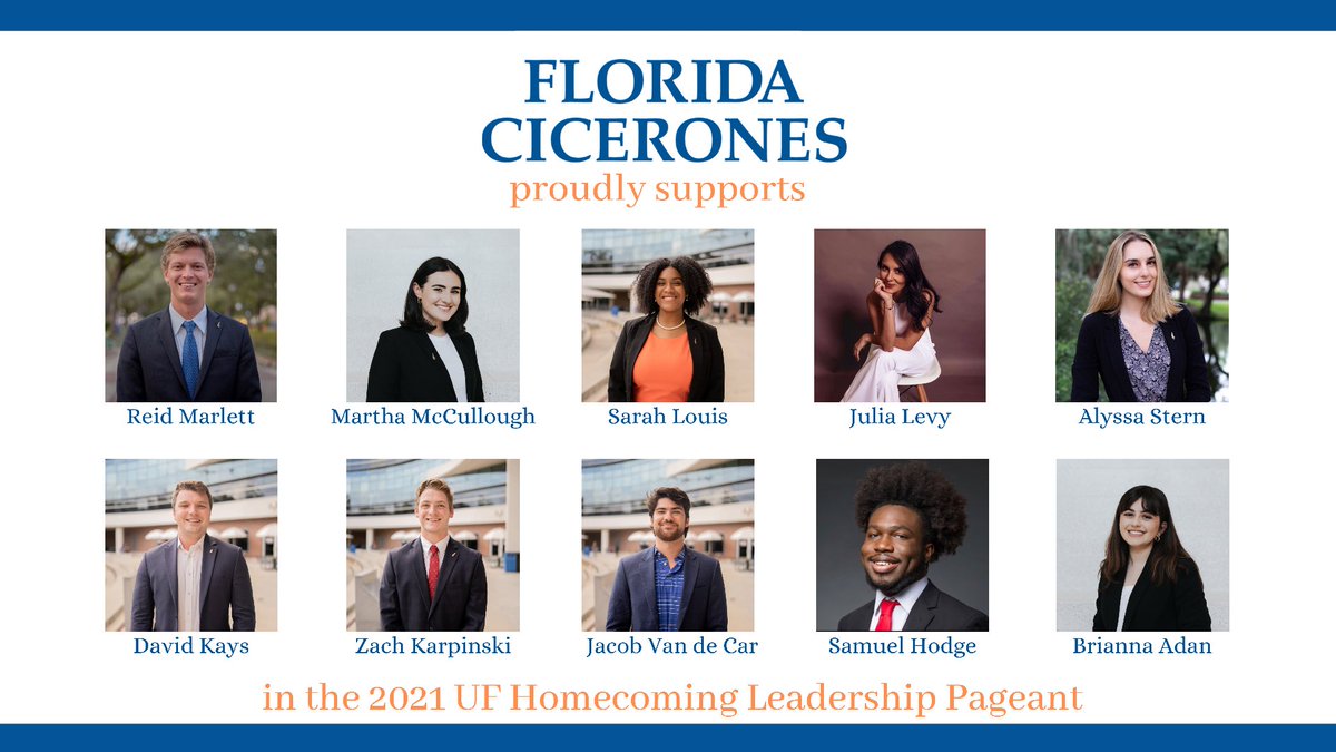 We are so excited for these Cicerones as they enter the 2021 UF Homecoming and Leadership Pageant🤩🐊