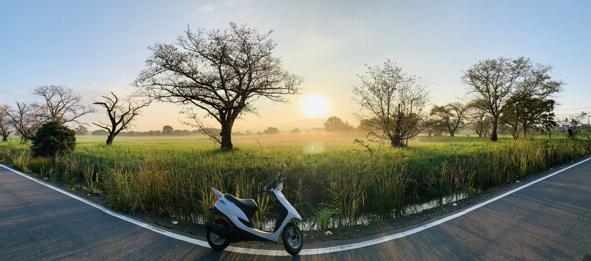 バイクで走ってたら、朝日が綺麗に登ってた。
#日の出
#綺麗