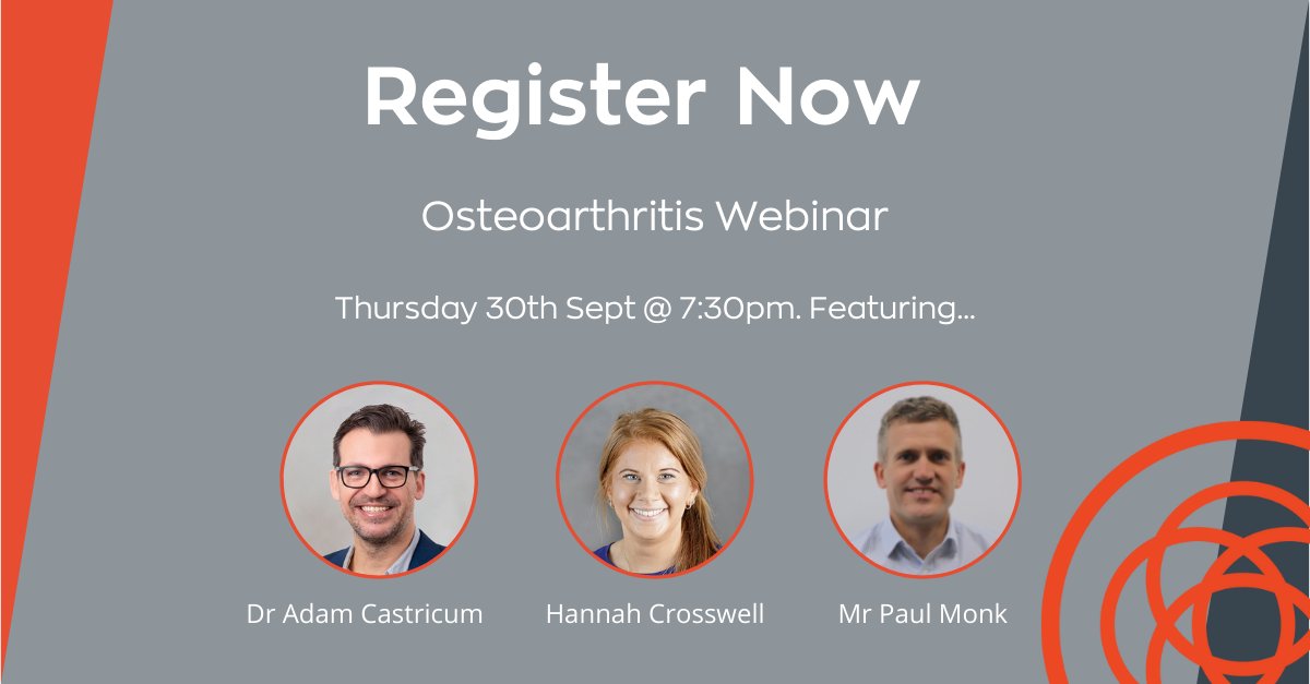 Back by popular demand…

This week’s webinar is about osteoarthritis. We will discuss the need for an inter-disciplinary approach, how to prescribe physical activity in patients with comorbidities and the role of surgery. See you Thursday.

us02web.zoom.us/webinar/regist…