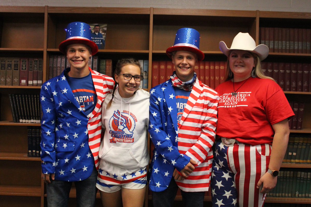 SWSpartanShield's tweet photo. Showing that Spartan pride on Red, White, and Blue Day! ❤️💙 #rememberwhen https://t.co/GLmVG8oOse