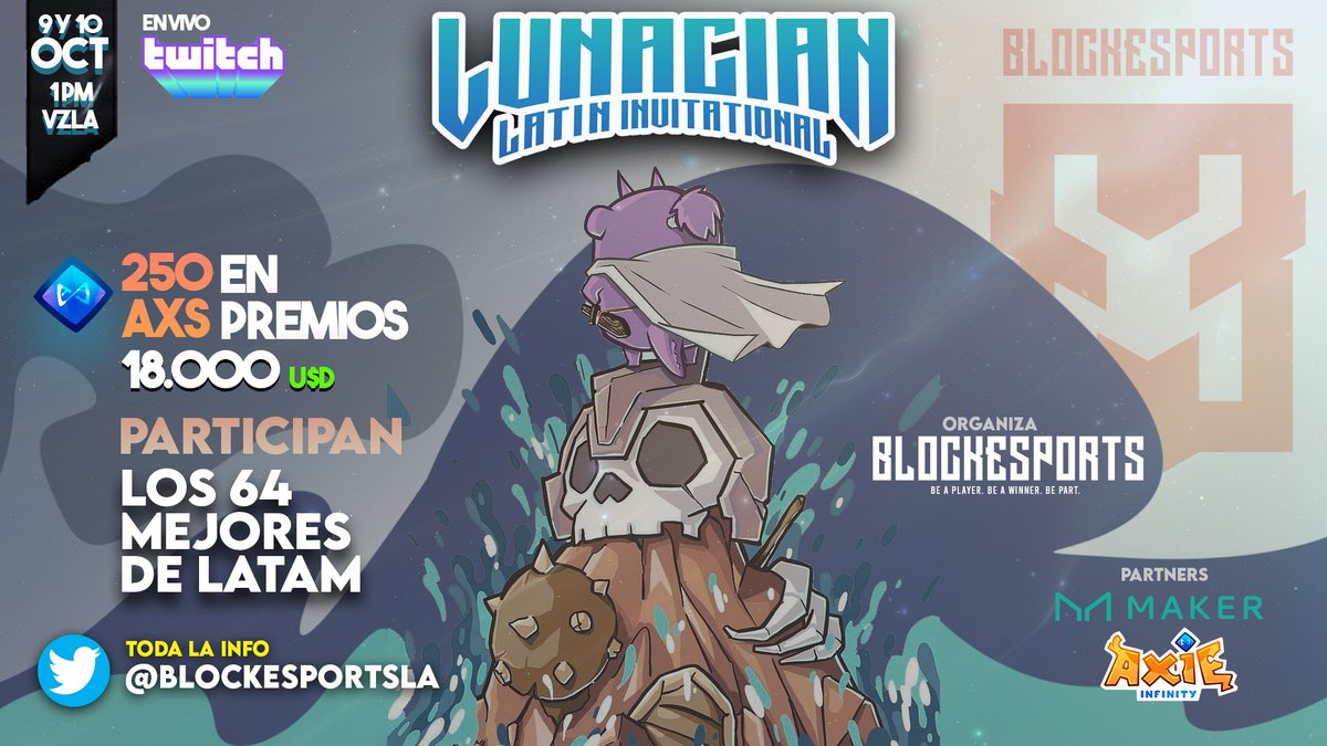 Reventxz's tweet photo. El próximo 9 de Octubre voy a participar en el mayor torneo hispanohablante de Axie Infinity por más de 18.000$ en premios contra los mejores jugadores de la escena

Gracias @BlockEsportsLA por la oportunidad https://t.co/6QW4Nqmjv2