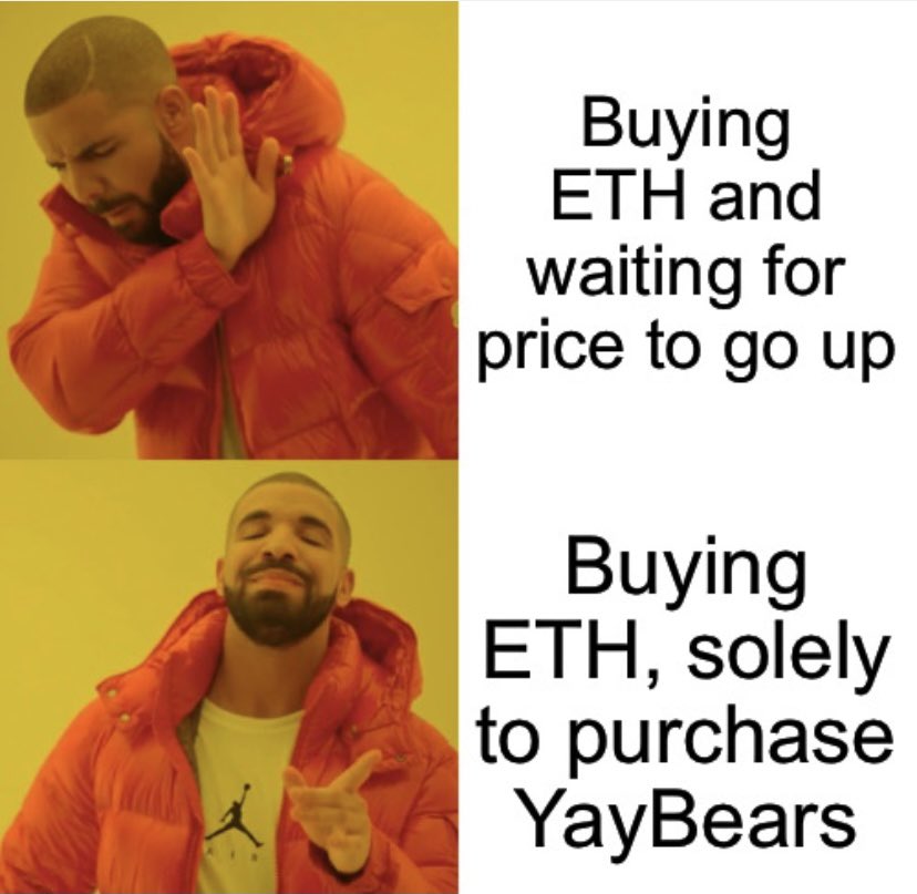 <a href="/YAYBEAR/">YAY Bears NFTs 🐻 | MINTING</a> it’s funny cuz drakes gonna buy an NFT based on KANYE the 🐐 #NFT #Arbitrum #YAYBEAR