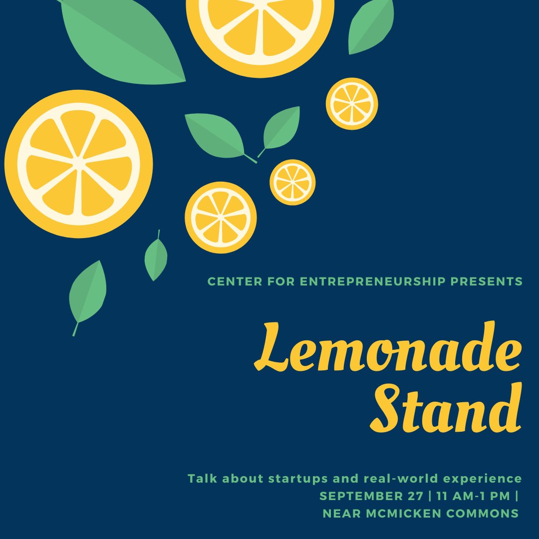 uofcincyEship's tweet photo. Do you remember your #firstbusiness?
Join us tomorrow from 11am - 1pm at our lemonade stand 🍋 (near McMickens Commons) and let us share what we have to offer https://t.co/NunD1r3c6P