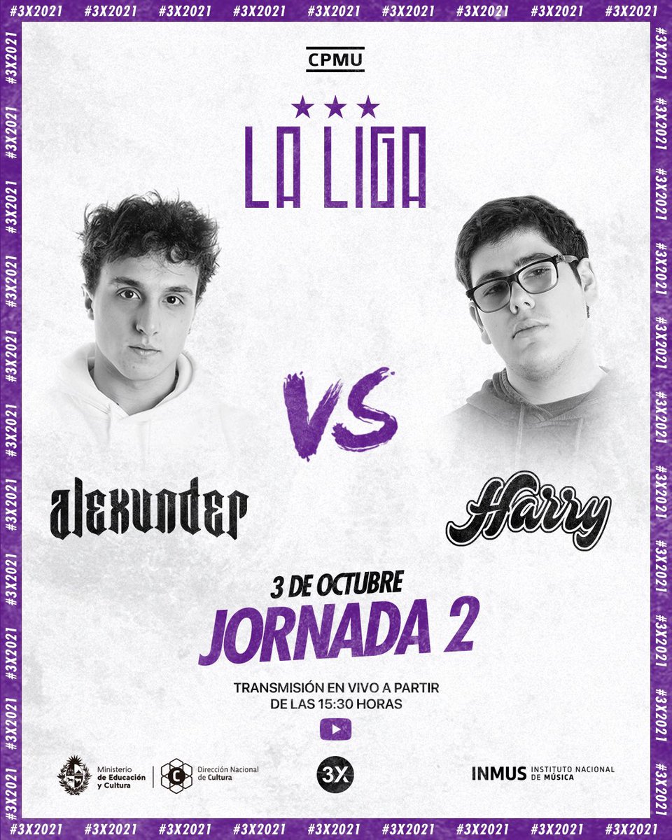 3xfreestyle's tweet photo. ⚠️ ¡#ALEXUNDER VS #HARRY ES LA PENÚLTIMA BATALLA CONFIRMADA DE LA JORNADA 2! 🔥
.
📌 SEGUÍNOS EN VIVO POR STREAM EL PRÓXIMO DOMINGO A PARTIR DE 15:30 HS. https://t.co/1ks1Pq250J