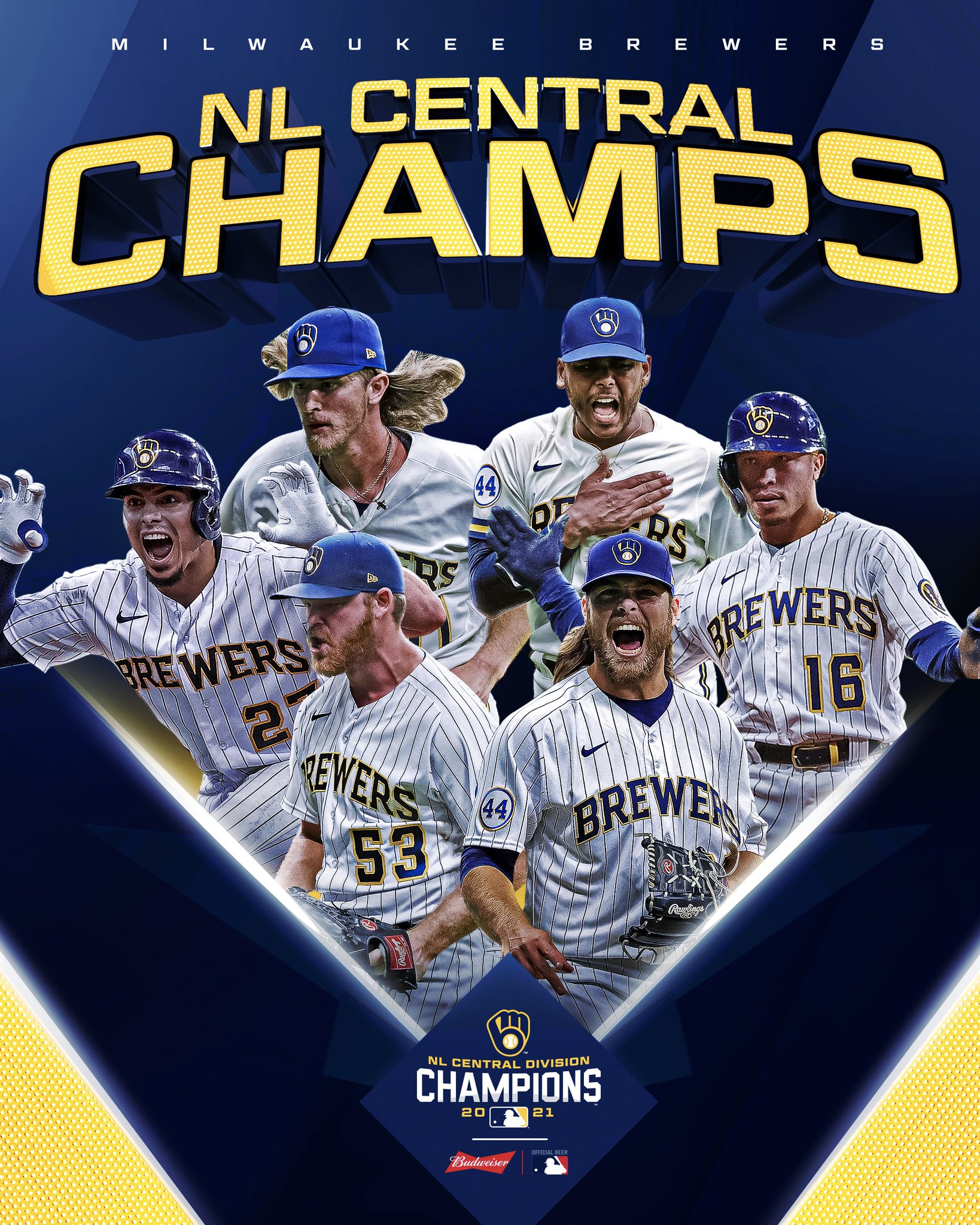 MLB on X: Cheers to the Brew Crew! 🍻 The @Brewers are NL Central champs!  #CLINCHED  / X