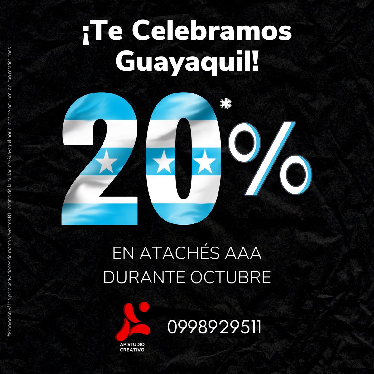 APStudioCreativ's tweet image. ¡Te celebramos Guayaquil!
Durante todo octubre obtén un 20% de descuento al contratar modelos y atachés AAA para Eventos BTL &amp;amp; Ferias. 
Llama y preparamos tu casting personalizado:

📲0998929511
📧 info@apstudiocreativo.com 
#VivaGuayaquil #Guayaquil #Modelos #Eventos #BTL #Promo