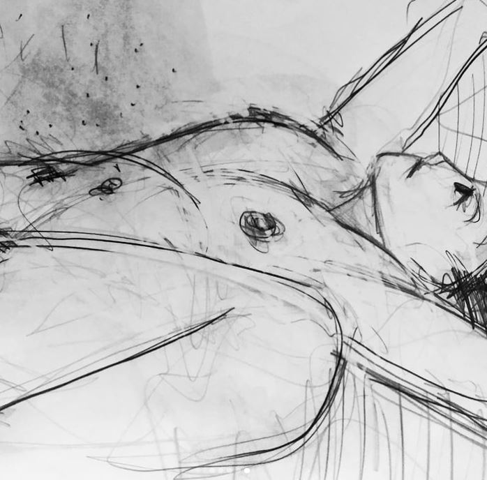 JamesAbellArt's tweet photo. #lifedrawing Monday's session 26th September 2021 @atynudes #draweveryday #everyday #sketches #art  #traditional #Glasgow #Scotland #pencil and #eraser on #liningpaper #figuredrawing great poses and #posecomposition setup thanks to @spinspinsophie #itstimetaedraw  #drawing https://t.co/rhzprxXUcZ