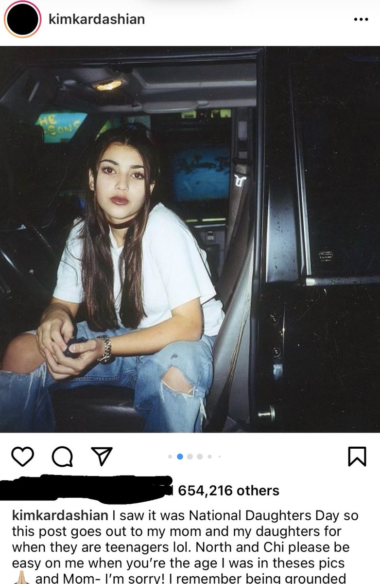 Kim saw it was national daughters day so she posted a bunch of pics of herself. Nothing but respect.