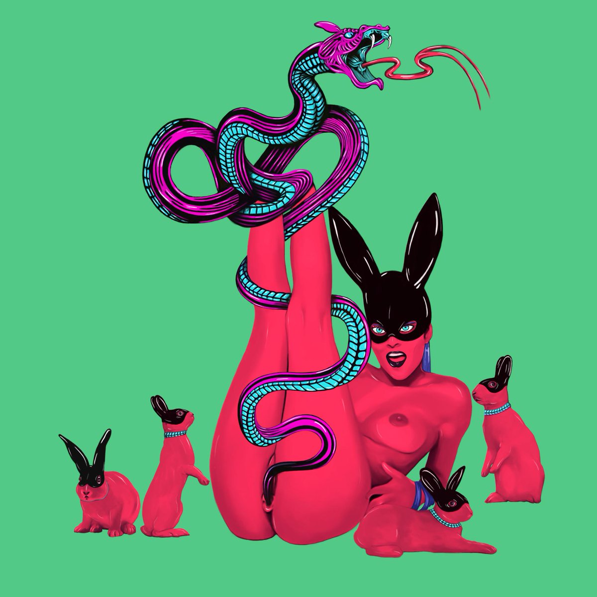 Availbale in 
<a href="/hicetnunc2000/">h</a>
OBJKT#291660
 hicetnunc.xyz/objkt/291660
Editions: 8/20  . 5 Tez
Lucky Mask's Orgasm
The feeling's so enjoyable to me, no one but my children (rabbits) could understand my joy...
#hicetnunc #NFT #Tezos #CleanNFT #tezosnfts #tezosart #tezoscommunity #art