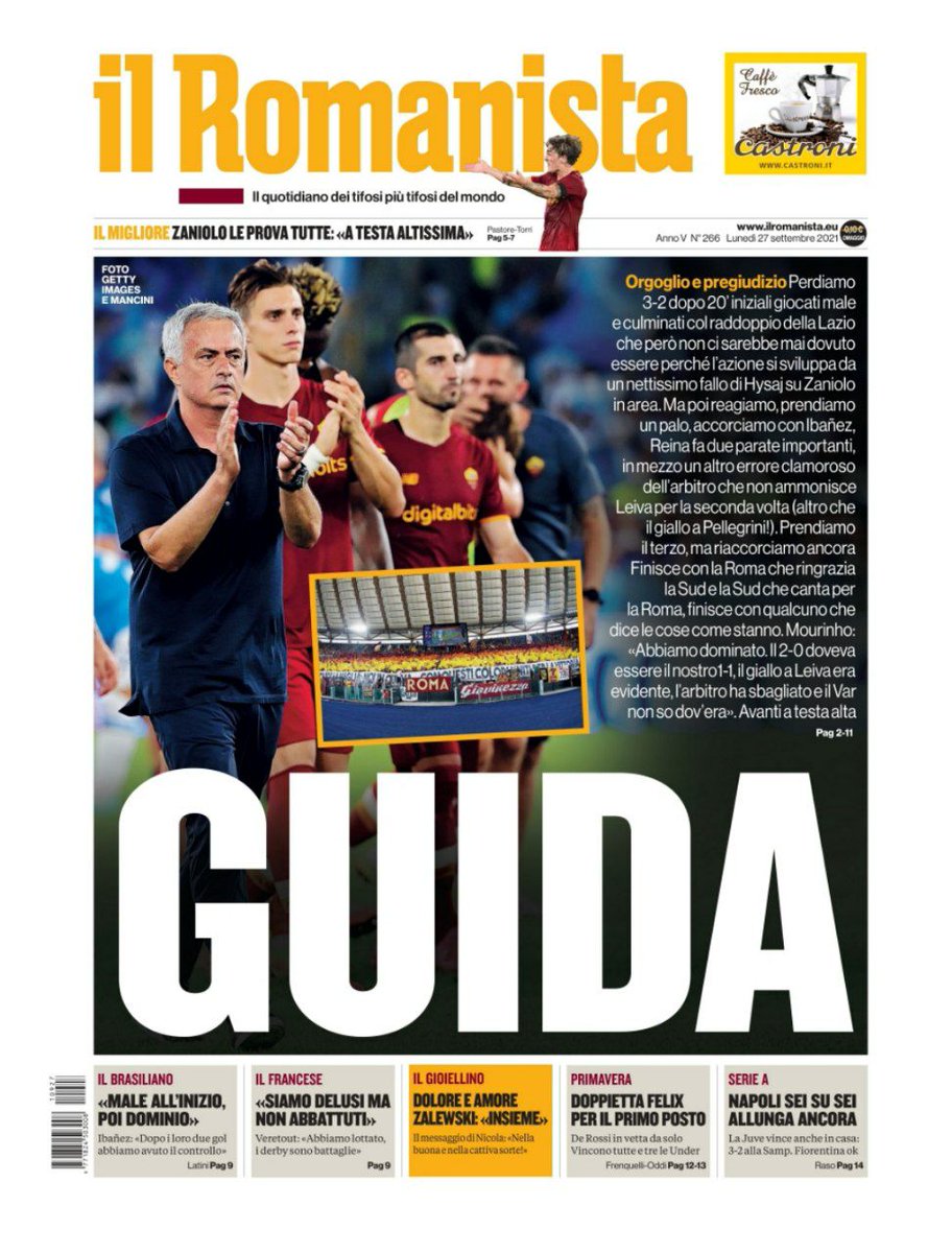 ilRomanistaweb's tweet photo. Oggi in edicola https://t.co/C8lJOHplff