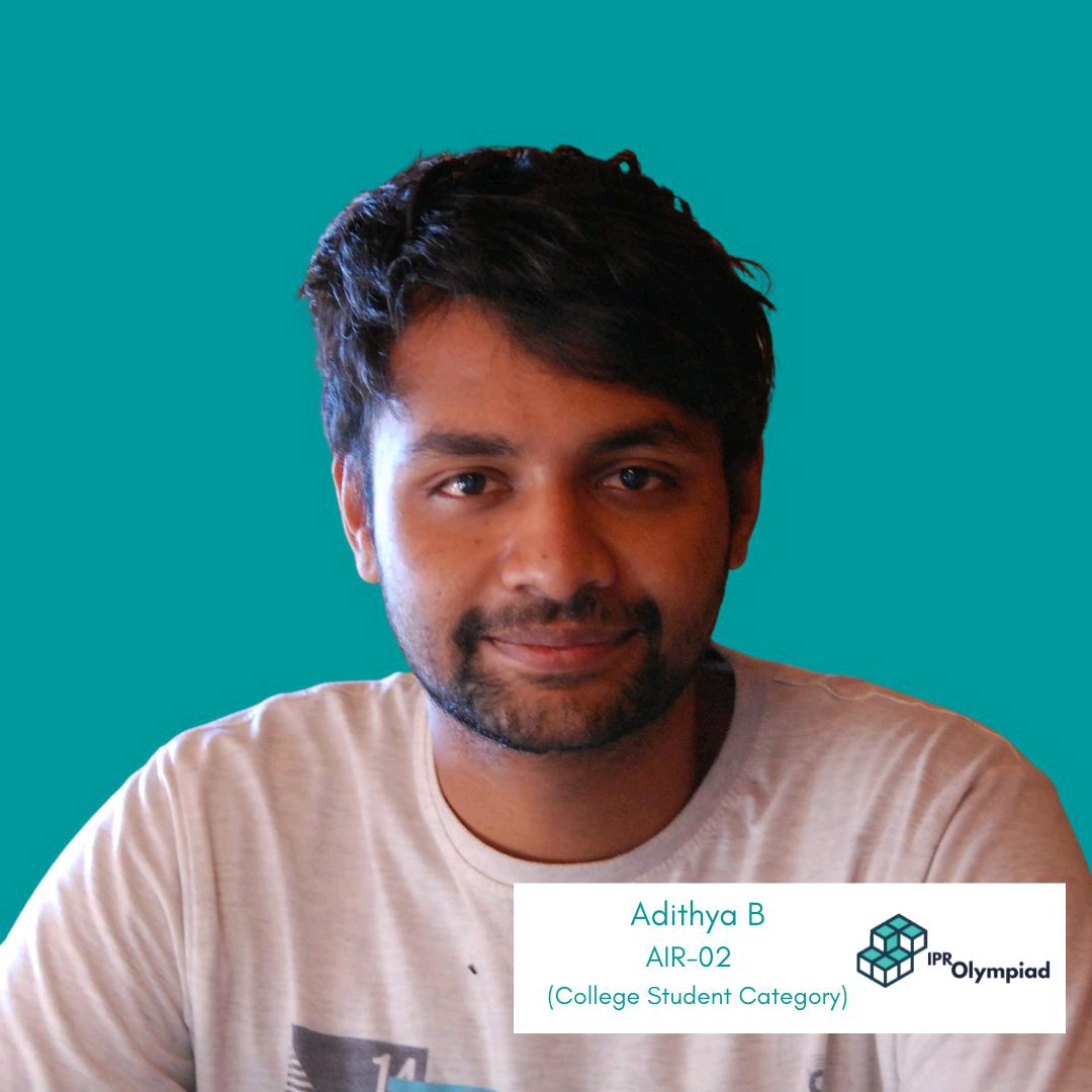 iserdindia's tweet photo. Meet Adithya B AIR - 02 (College Student Category) in India's First and Unique National IPR Olympiad 2.0
#iprolympiad  #iserdindia https://t.co/qz8VSwOIdc