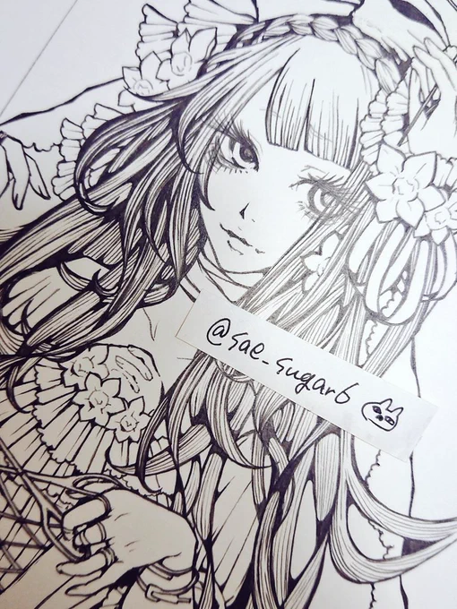 線画もう1枚出来た～ワー✂️ 