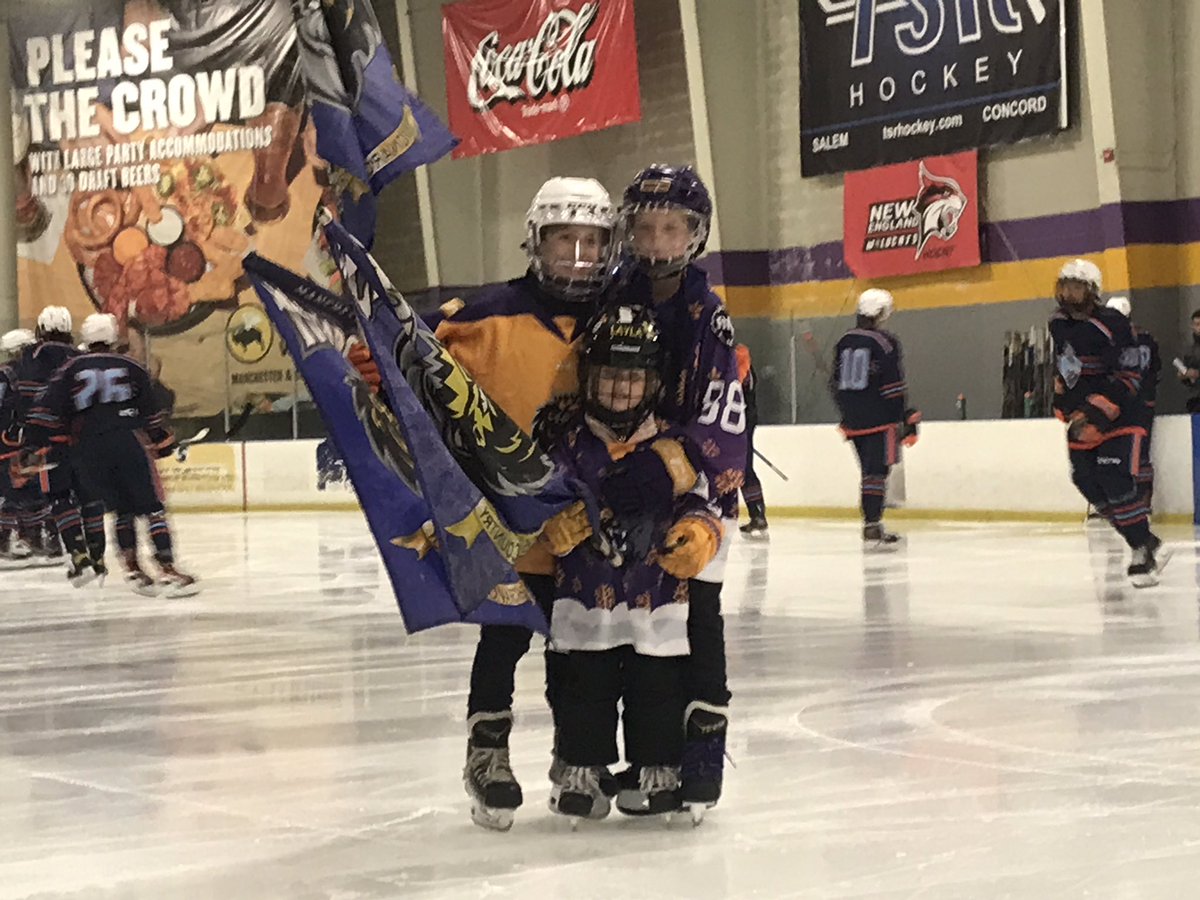 USPHL's tweet photo. The original #FrewCrew: Ryan’s children Seamus, Quentin and Layla at the new Ryan Frew Memorial Rink, home of the @NH_JrMonarchs https://t.co/tjkMpVmzpG